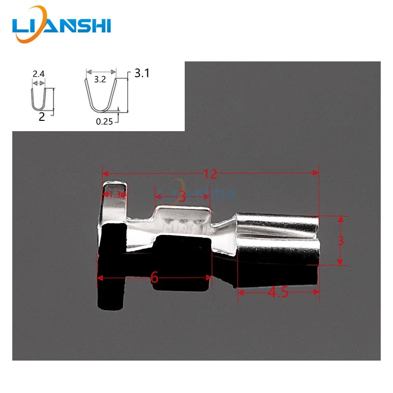 100pcs of small motor spring 2.0 direct insertion DJ622-D2A 2.0 wiring spring cold-pressed terminals