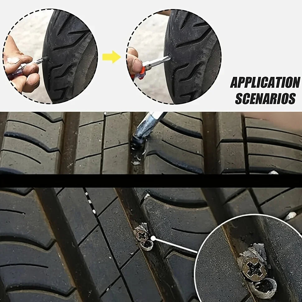10/30Pcs Vacuum Tyre Repair Nail Tire Puncture Screws Motorcycle Fitting Set Tubeless Wheel Repairs Puncture Kit Patches for Car