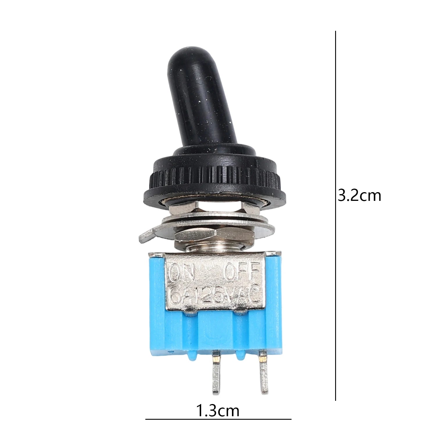 Mini Toggle Switch Waterproof Cap 2Pin 2 Position SPST ON OFF Latching Controller for Car Boat Marine Motorcycle Truck Dashboard