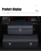Car Trunk Organizer Organizers And Storage Suv Faux Leather Foldable Trunk Multi-Compartment Adjustable Auto Grocery Storage Box