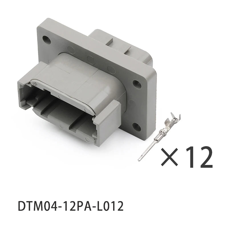 DTM04-12PA-L012 Welded flange gray plug New energy vehicle wiring harness connector terminal DTM06-12SA