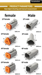 5 Sets Deutsch DT Connector with 15cm Wiring Harness DT06-2S/DT04-2P 2P 3P 4P 6P 8P 12P Waterproof Electrical Connector