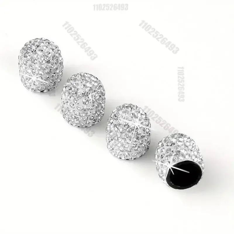 4pcs Diamond Crystal Car Tire Valve Caps Shining Dust-proof Wheel Valve Cover Vehicle Bling Valve Cap Car Styling Amagi