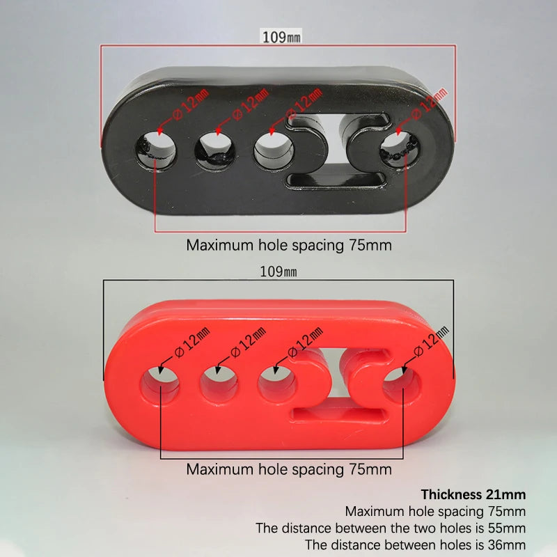 Universal Car Exhaust Pipe Mount Brackets Hanger Insulator Polyurethane Hanger Liner Bracket 2 Holes 4 Holes