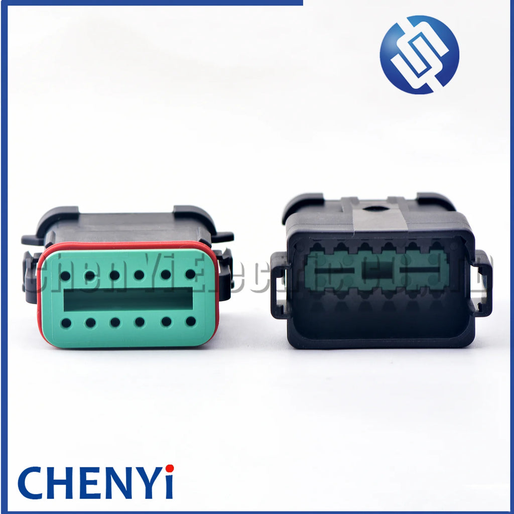 12 Pin Black DT series Connector Waterproof Plug Socket DT06-12S DT04-12P DT06-12S-E005 DT04-12P-E005 with pins For Deutsch