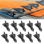 10pcs Car Exterior Trim Items Roof Tail Black Shark Fin General Purpose Pointed Carbon Fiber Bumper Modification Kit Wind Knife
