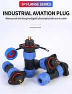IP68 Waterproof Aviation Connector, Panel Mount Male Female Plug Socket for Industrial Equipment, 2–12 Pin Circular Connector