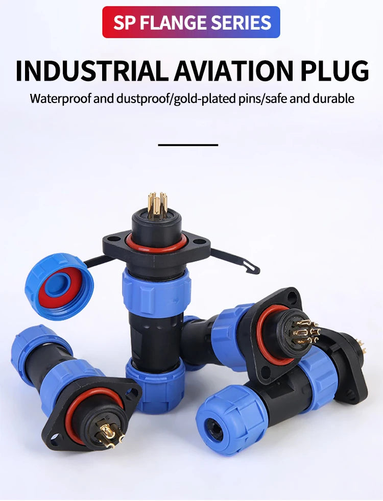 IP68 Waterproof Aviation Connector, Panel Mount Male Female Plug Socket for Industrial Equipment, 2–12 Pin Circular Connector