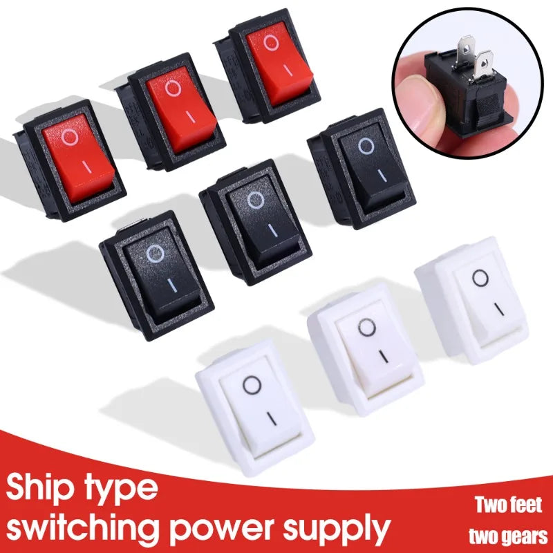 20/5Pcs Push Button Switch 21x15mm SPST 2Pin 6A 250V KCD11 Snap-in on/Off Rocker Switch 21MM*15MM Black Red and White