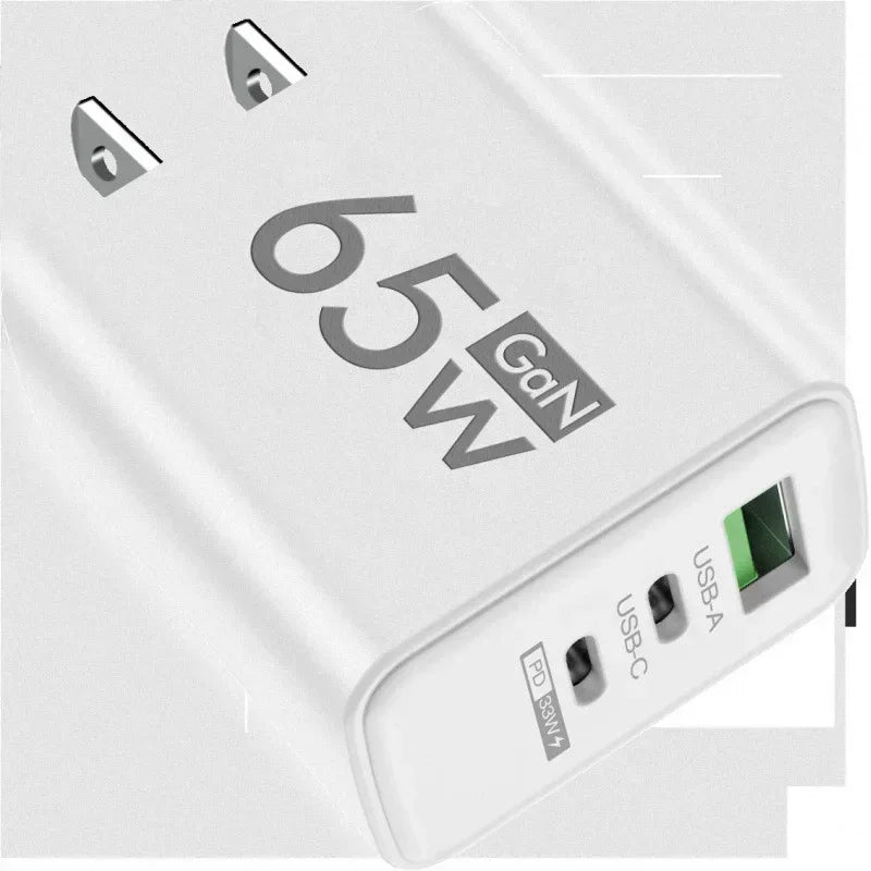 65W Type C USB GaN EU/US/KR Plug Fast Charging Charger 4 In 1 Multi Ports Quick Charging Wall USB Type C Power Adapter Amagi