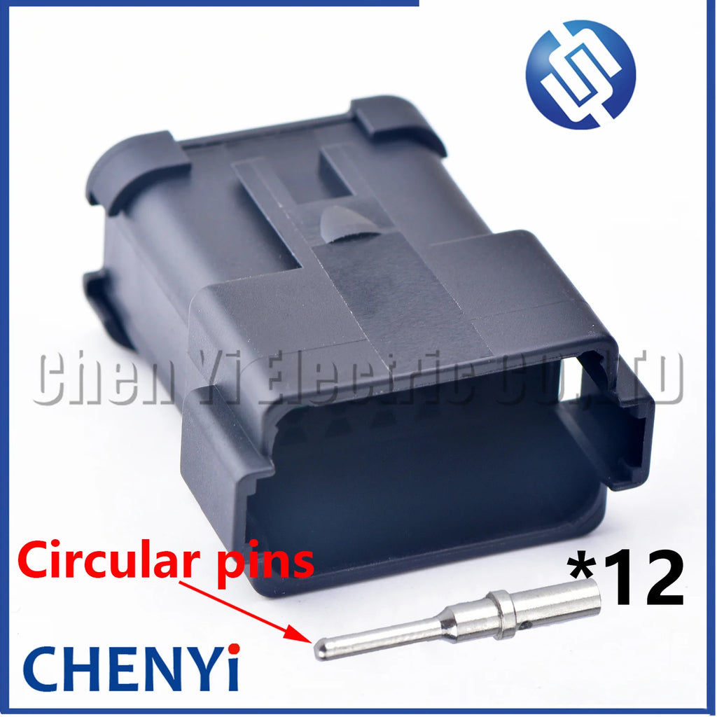 12 Pin Black DT series Connector Waterproof Plug Socket DT06-12S DT04-12P DT06-12S-E005 DT04-12P-E005 with pins For Deutsch