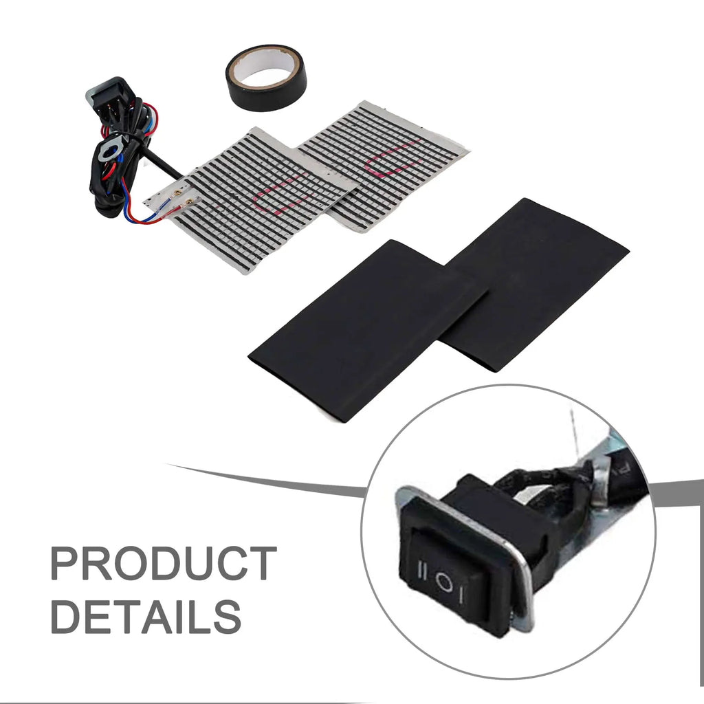 12V Motorcycle Heated Hand Grips Pads With Switch Control  Rubber ABS Motorcycle Heated Hand Grips Handlebar Heater Warmer Kit