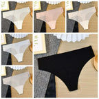 Transparent Thong Panties Women Ultra-thin Sense Sexy Female Seamless Low-waist Solid Color G-string Quick Drying Underwear amag