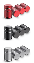4Pcs Black Silver Car Tire Valve Stems Cap Knurling Style Tire Valve Cap Aluminum Tire Wheel Stem Air Valve Cap for US Schrader
