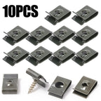 Car Metal Screw Fastener Clips U-Type Clip Anti-rust Iron Sheet Car Motorcycles Screw Buckle Bumper Protection Fastener Clips