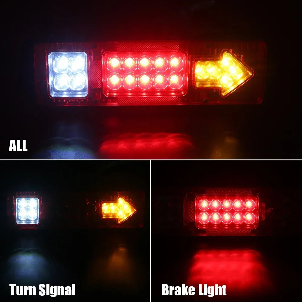 24V Trailer Truck LED Rear Taillight Arrow LED Tail Lamp Boat RV Caravan Van Reversing Night Driving Safety Warning Light Amagi