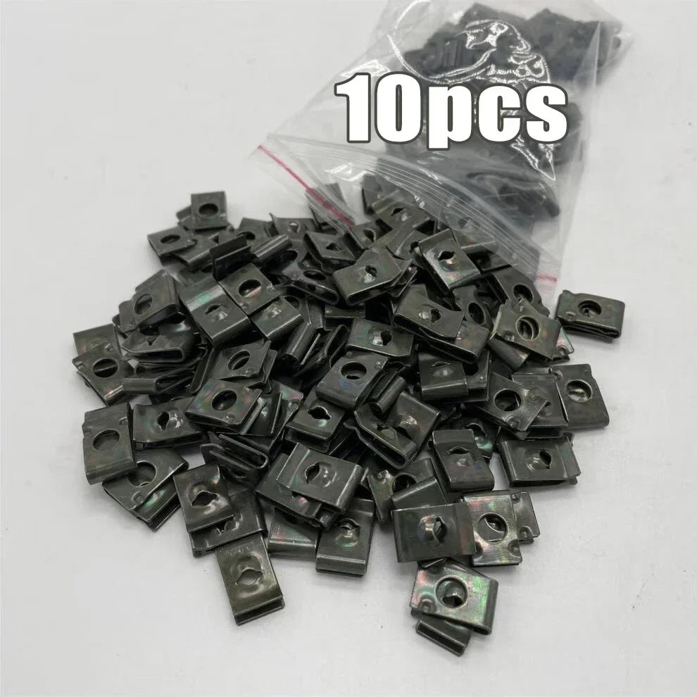 Mixed Car Motorcycles Metal 100/10pcs Screw Tapping Fastener U-Type with Screw Anti-rust Protection Clip Buckle Iron Sheet Amagi