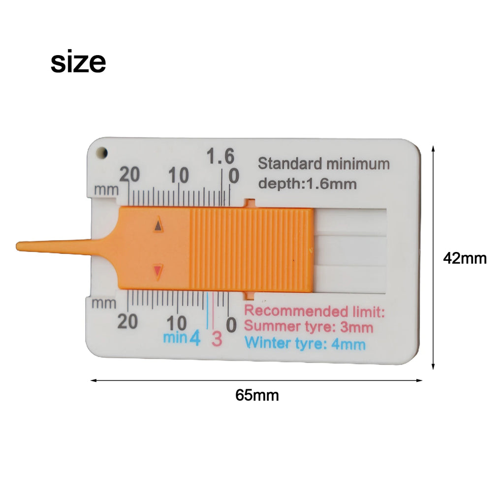 1 PCS Plastic Tire  Tread Ruler 0-20MM Vernier Depth  Caliper Tire Tread Depth Ruler Tire  Tread Depth Ruler  Vernier Depth Gage