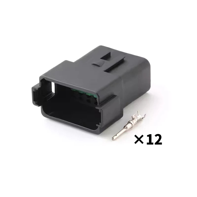 DT06-2S/DT04-2P Deutsch black connector Automotive waterproof wiring harness plug 12PB connector rubber shell with terminal