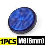 Round Motorcycle Reflector M6 Mounting Screw Night Warning Board for Dirt Bike Electric Scooter Bicycle Rear Tail Safety Lamp