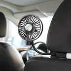 Motorcycle Car USB Fan Double Head Cooling Fan with LED Light 360 Adjustable Auto Headrest 3 Speed Air Cooler Accessories Amagi
