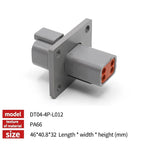 Deutsch DT Series IP68 Waterproof Connector with Fixed Flange Plug DT04-2P/12P for Auto/Truck/Bus Wiring 22-16AWG