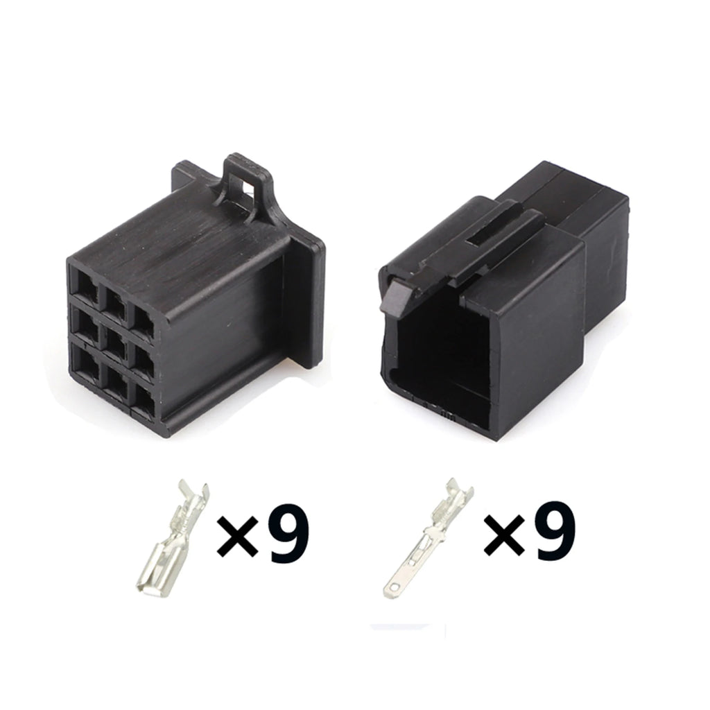 9PIN Connector Unsealed 2.8mm Male Female Connector Handle Switch Plug Wiring Harness Cable Socket 6030-9991 6040-9111