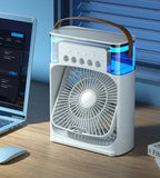 Motorcycle 3 in 1 USB Mini Air Conditioner Portable Cooling Fan with Humidifier and Night Light for Home Office Desktop Amagi