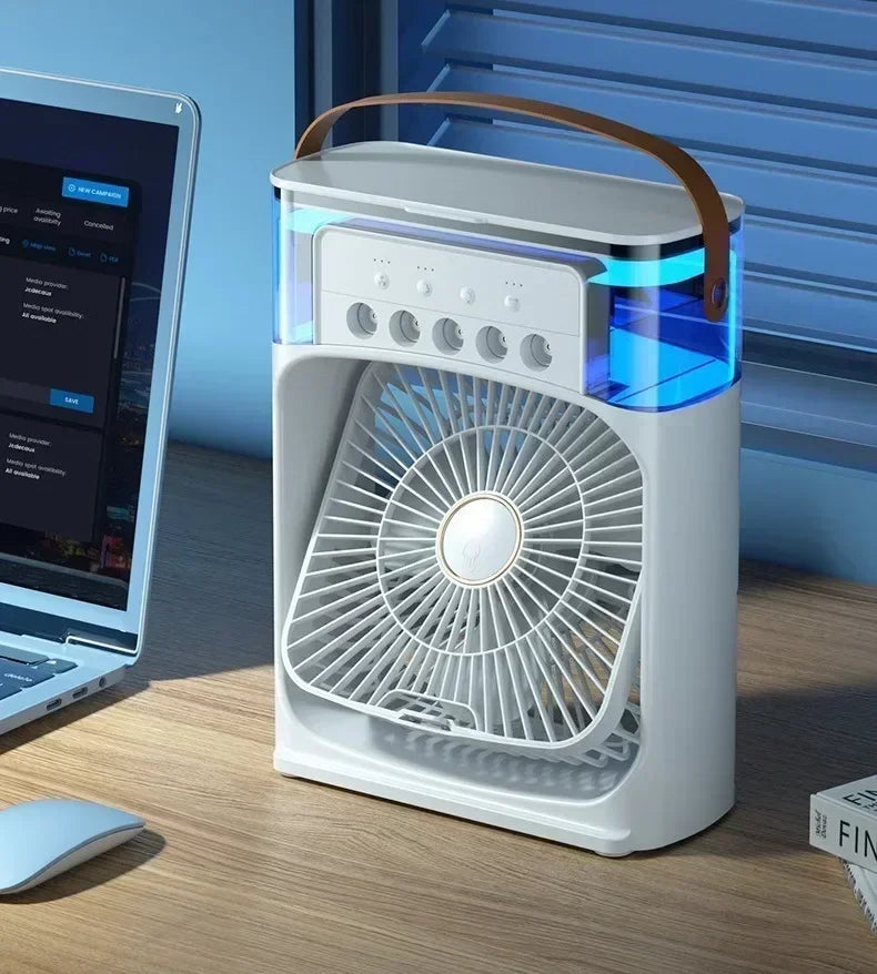Super Cooling Desktop Small Fan Spray Air Conditioning Fan Cooling Miracle Air Cooler Dormitory Small USB Electric Fan Amagi