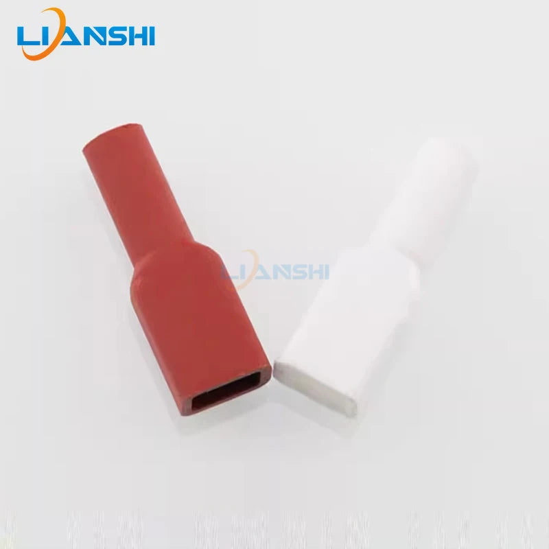 100pcs 4.8 Double wire elbow silicone sheath 187 elbow terminal sheath high temperature resistant 4.8 elbow flag spring sheath