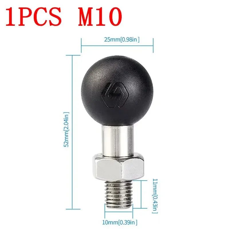 Ball Head Mount Adapter M8 M10 M6 Screw Post Bracket Phone Holder Electric Motorcycles Bike Mirror For RAM Mount Amagi