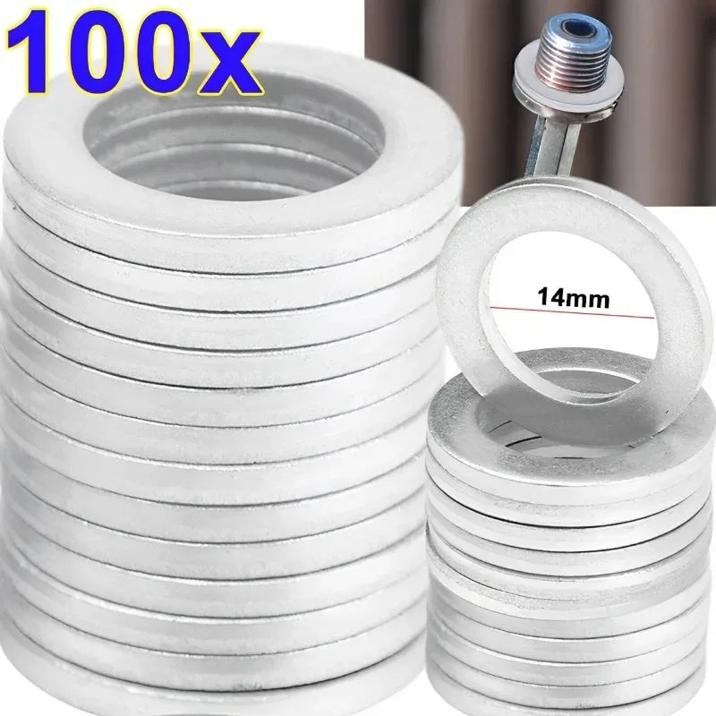 14mm Aluminum Oil Drain Plug Crush Washer Set Non-Slip for Lasting Sealing Car Exterior Accessories for Oil Change Compatible