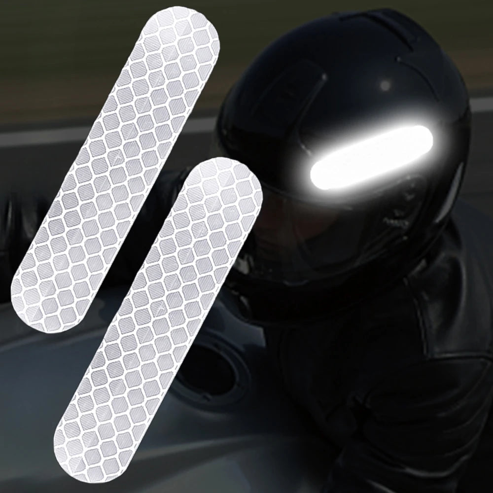 60/10pcs Motorcycle Helmet Reflective Strips Sticker Night Safe Driving Warning Tape General Fluorescent Car Decorative Stickers