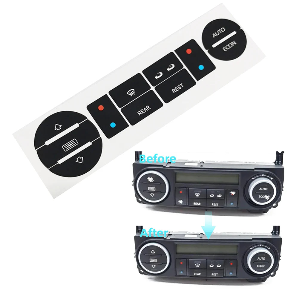 Car Air Condition Control Switch Button Repair Stickers For T5 For T6 Clima Stickers Decals For Repair Worn Button Knob Switch