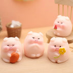Cute Piggy Auto Interior Ornaments Resin Pink Pig Cartoon Toy Decoration Dashboard Desktop Office Garden Car Decor Accessories