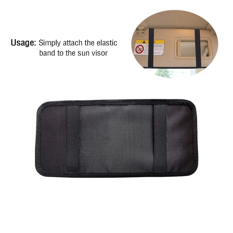 Portable Handicap Placard Holder for Auto Car Visor Disabled Parking Permit Sign Protector with 3 Pockets & 1 Pen Holder