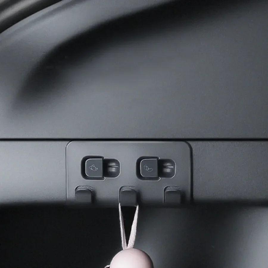 For Tesla Model Y Rear Trunk Hook Seat Button Car Cargo Grocery Shopping Bag Holder Umbrella Hanger Storage Interior Holder Amag