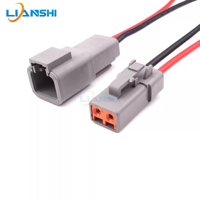 Wiring harness connector DTP06-2S, automotive connector DTP04-2P, high-current spotlight 2.5 square, 2-hole with wire