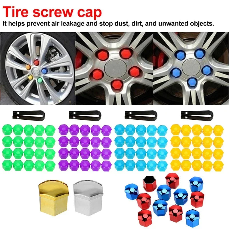 20Pcs 17mm/19mm/21mm Car Wheel Nut Bolts Caps for Audi A6 C6 A4 B7 Citroen Skoda Octavia A7 Tesla Model S / 3 / X Amagi