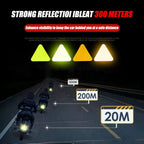 Car Reflective Stickers Night Light Safety and Warning Triangle Reflector Rear Light Sign Strips Exterior Decoration Accessories