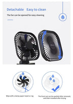 AD-Desktop Mini Rechargeable USB Fan With Timer Foldable 3 Speed 7 Leaf Portable Quiet Fan For Office Outdoor Camping Amagi