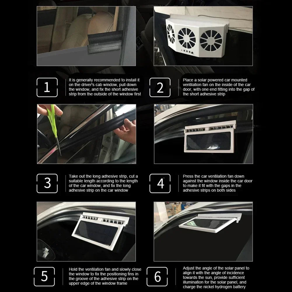 Car Ventilator 3 Cooler Fans Solar-powered Cooling Vent Exhaust Portable Safe Auto Fan Amd Usb Accessories Amagi