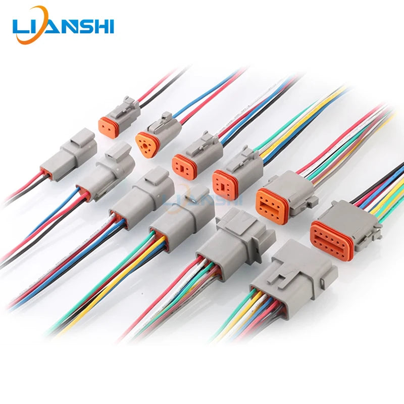 DT04-2P/DT06-2S Automotive Waterproof Connector Harness Plug 2/3/4/6/8/12 Hole for Heavy Truck Plug