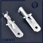 50 pcs 6.3mm Automotive Crimp Terminal Male Spade Connector Brass Pins Auto Splice Wire Terminals DJ611-6.3A G194
