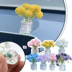 Car Interior Decoration Auto Dashboard Gadgets Ornament Cute Simulation Flowers Vase Sakura Gypsophila For Girl Woman Amagi