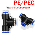 10PCS PE/PEG Plastic Quick Connector - 4-12mm Push In Fitting for Air Hose & Tube, Industrial & Home Pneumatic Systems