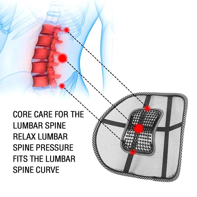 Car Seat Office Chair Massage Back Lumbar Support Mesh Ventilate Cushion Pad Black Mesh Back Lumbar Cushion for Car Driver Amagi
