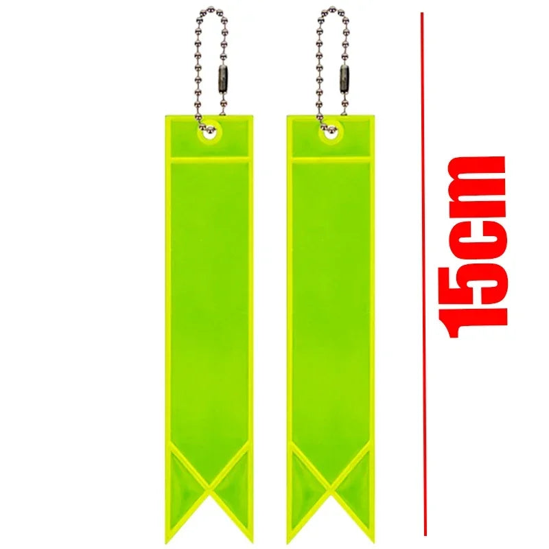 Reflective Keychain Reflector with Chains PVC Reflective Reflector Pendants for School Bag Cycling Backpack Night Riding Warning