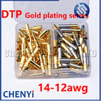 50 Pcs Female male Stainless Steel Gold Plate Terminal Pin 14–12 AWG Wire Size 0460-220-123 0462-210-1231 For Deutsch DTP