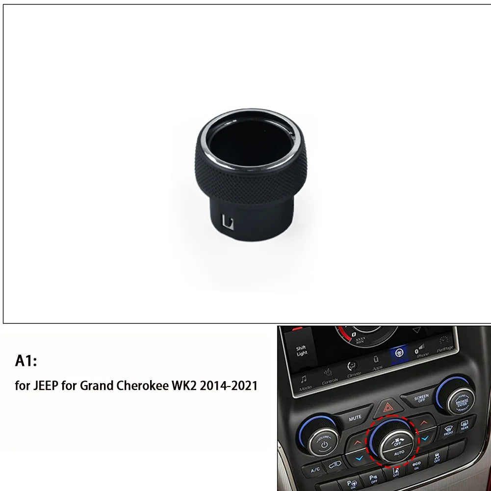 1PC Replace AC Control Knob Radio Button For Grand For Cherokee WK2 2014-2021 Center Control Air Conditioning Audio Button Part